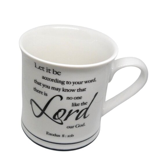 Christian White Ceramic Mug w "Exodus 8:10b" & Bible Verse Design Coffee Tea Cup - Picture 1 of 5